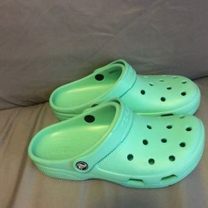 Mint green size 7 woman’s 5 men’s Crocs